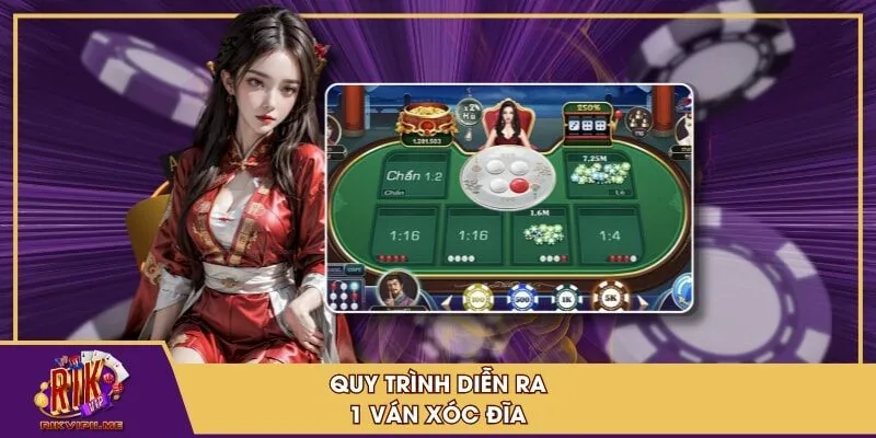 Quy trình diễn ra 1 ván xóc đĩa